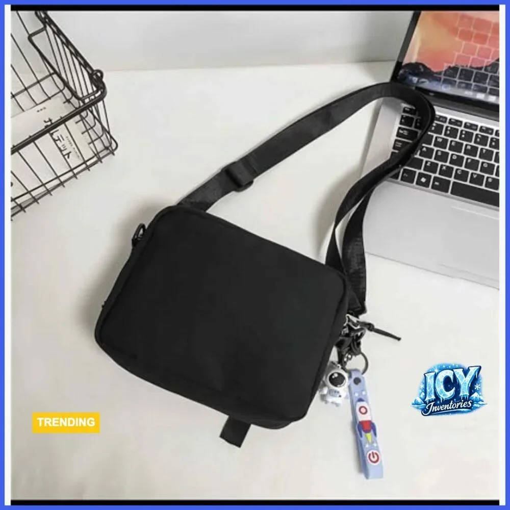 Water Resistant Nylon Crossbody Messenger Bag with Astronaut Decoration